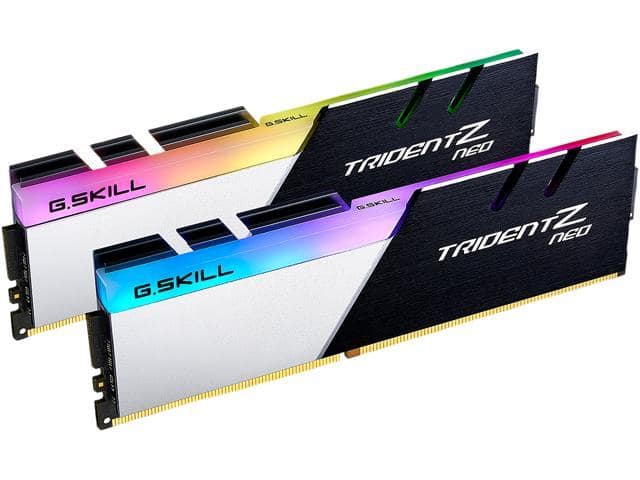 G.SKILL Trident Z Neo (For AMD Ryzen) Series 16GB (2 x 8GB) 288-Pin RGB DDR4 SDRAM DDR4 3200 (PC4 25600) Desktop Memory Model F4-3200C14D-16GTZN