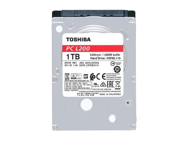 Toshiba L200 1TB Laptop PC Internal Hard Drive 5400 RPM SATA 6Gb/s 128 MB Cache 2.5 inch 7.0mm Height – HDWL110XZSTA (RETAIL PACKAGE) - ảnh 3