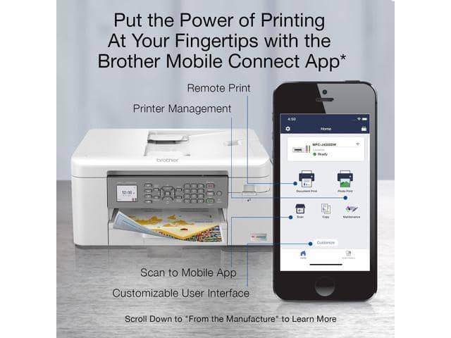 Brother MFC-J4335DW INKvestment Tank All-in-One Printer with Duplex and Wireless Printing Plus Up to 1-Year of Ink in-Box - ảnh 4