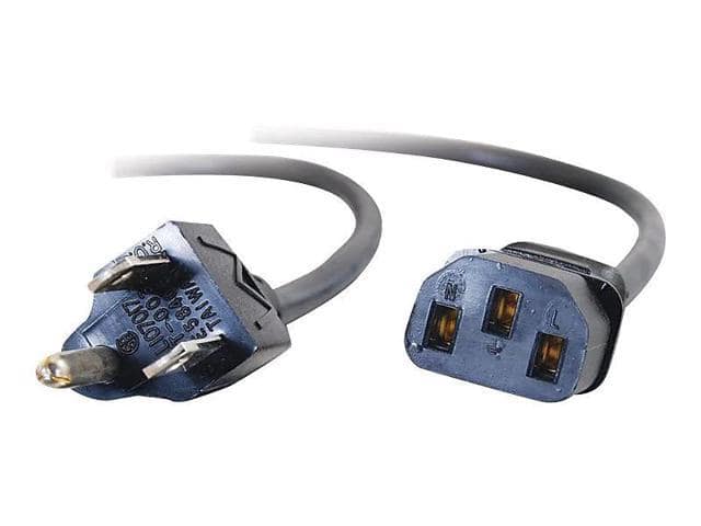 C2G 03130 18 AWG Universal Power Cord – NEMA 5-15P to IEC320C13, TAA Compliant, Black (6 Feet, 1.82 Meters) - ảnh 3