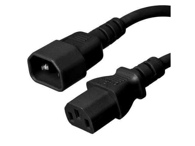 Ironbox C14 to C13 Connector Power Cord – Black – 6 foot – 10A/250V – 18/3 SJT – IBX-4902-06