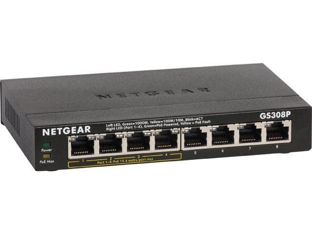 NETGEAR GS308P-100NAS Business Essentials Gigabit Ethernet Switch