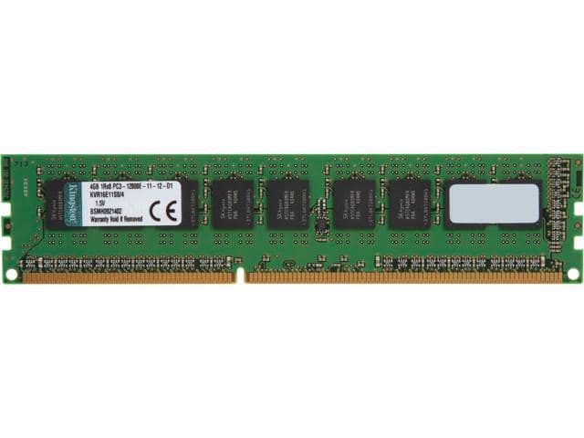 Kingston 4GB 240-Pin DDR3 SDRAM ECC Unbuffered DDR3 1600 (PC3 12800) Server Memory Model KVR16E11S8/4