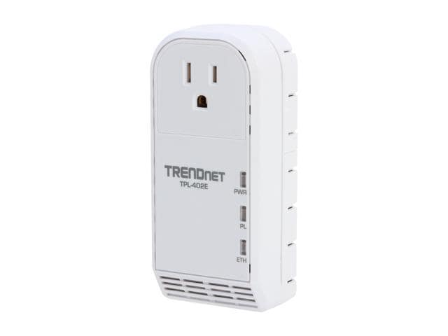 TRENDnet TPL-402E Powerline AV Adapter with Bonus Outlet Up to 500Mbps