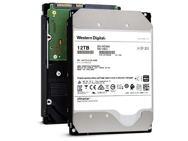 WD Ultrastar DC HC520 | HUH721212AL4200 (0F29560) | 12TB 7200 RPM 4Kn SAS 12Gb/s 256MB Cache 3.5-Inch Internal Enterprise HDD Data Center Hard Disk Drive