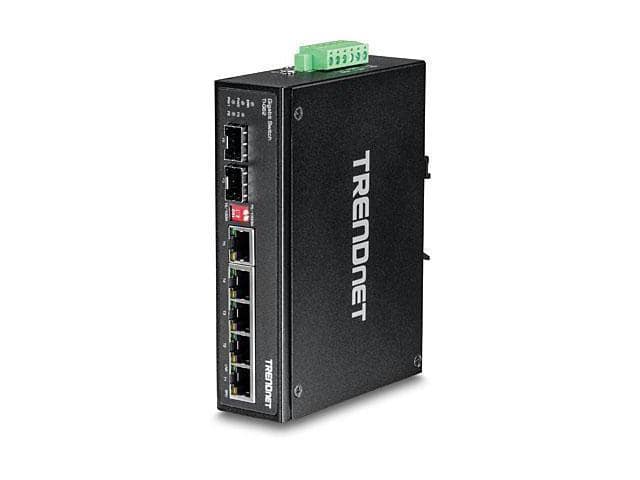 TRENDnet 6-Port Hardened Industrial Gigabit DIN-Rail Switch