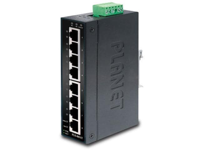 Planet IGS-801T 8-Port 10/100/1000Mbps Industrial Gigabit Ethernet Switch w/ Wide Operating Temperature