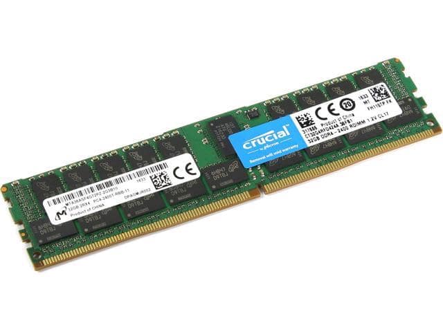 Crucial 32G 288-Pin DDR4 SDRAM ECC Buffered / Registered DDR4 2400 (PC4 19200) Server Memory Model CT32G4RFD424A