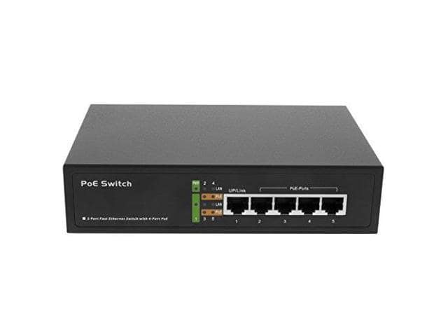 BV Tech POE-SW501 4-Port Full Power PoE Switch, 4 PoE Ports + 1 Uplink Port, 10/100Mbps, IEEE 802.3af Compliant, 65W High Power Budget - ảnh 2